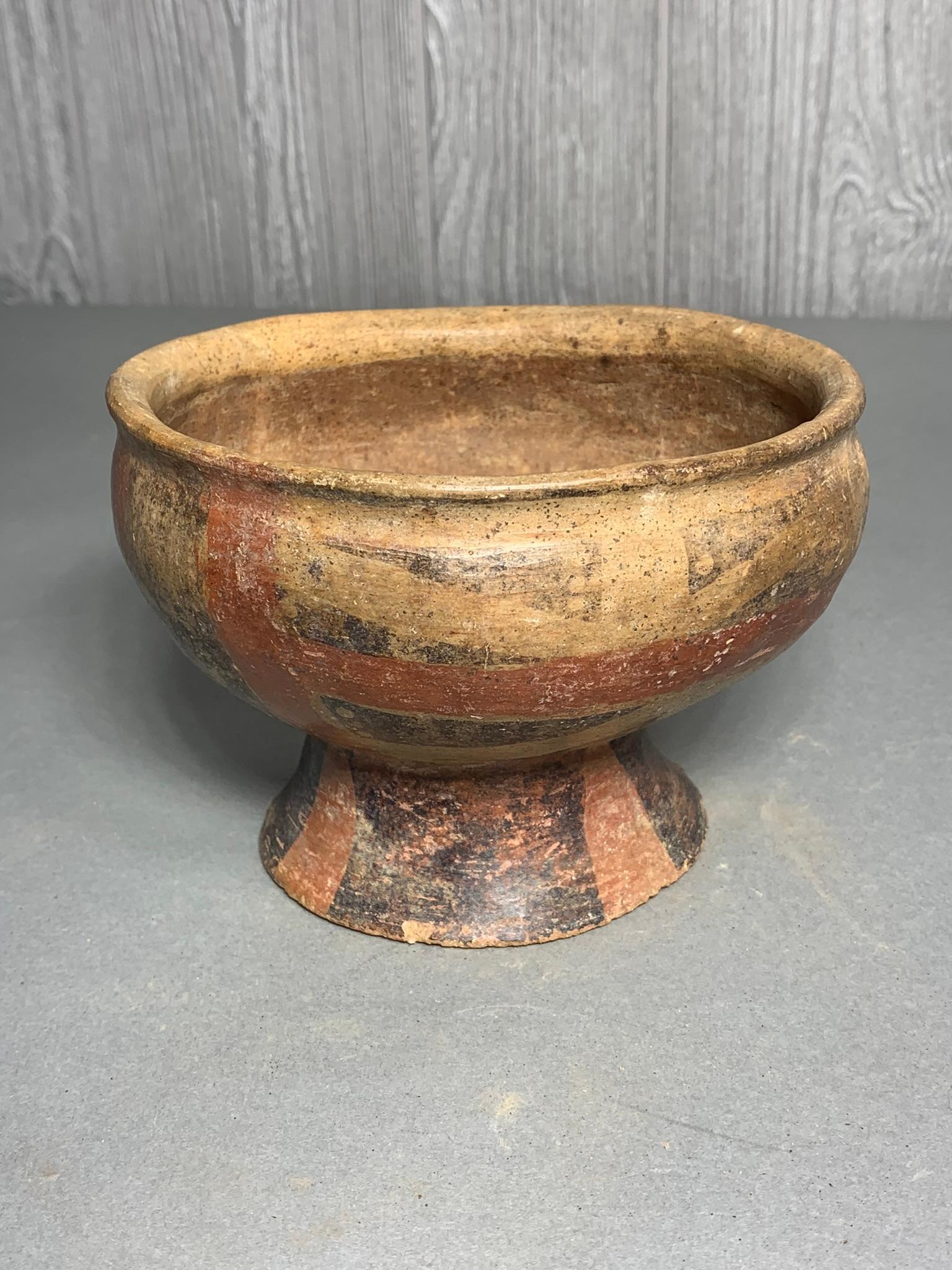 Pre Columbian Footed Bowl Paint Decorated Columbian