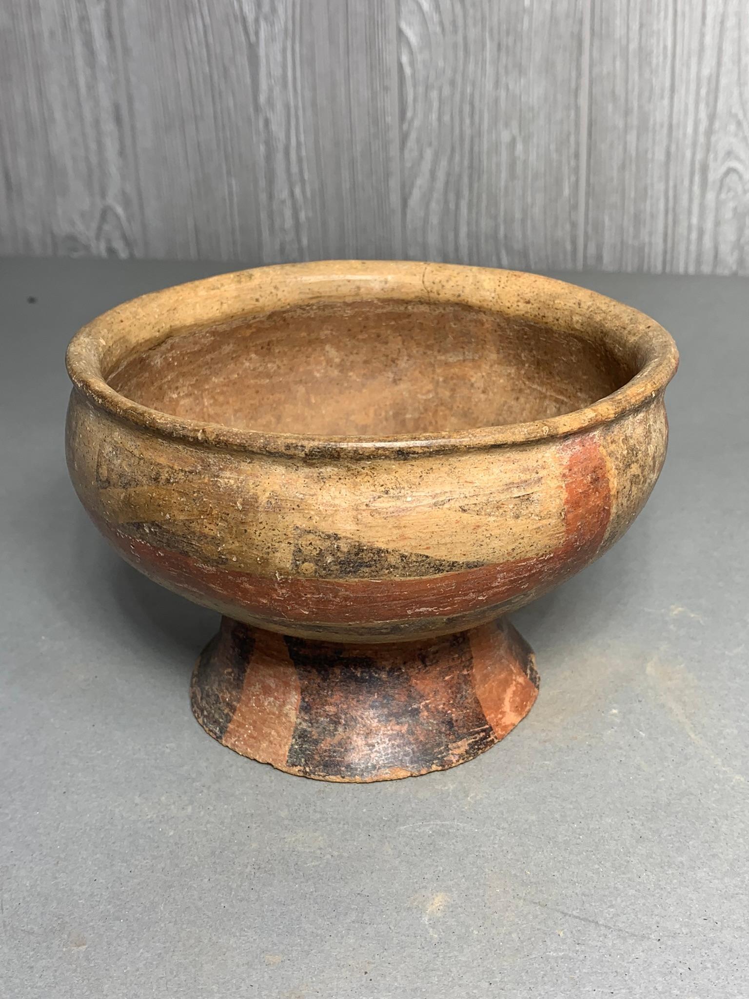 Pre Columbian Footed Bowl Paint Decorated Columbian