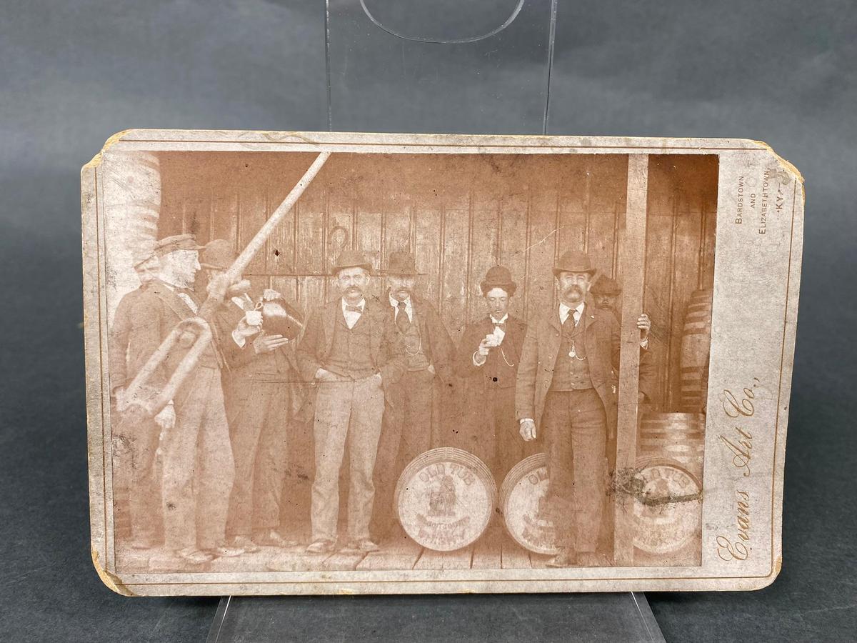 Rare Cabinet Card Photograph Jim & Park Beam Old Tub Whiskey Louisville, Kentucky