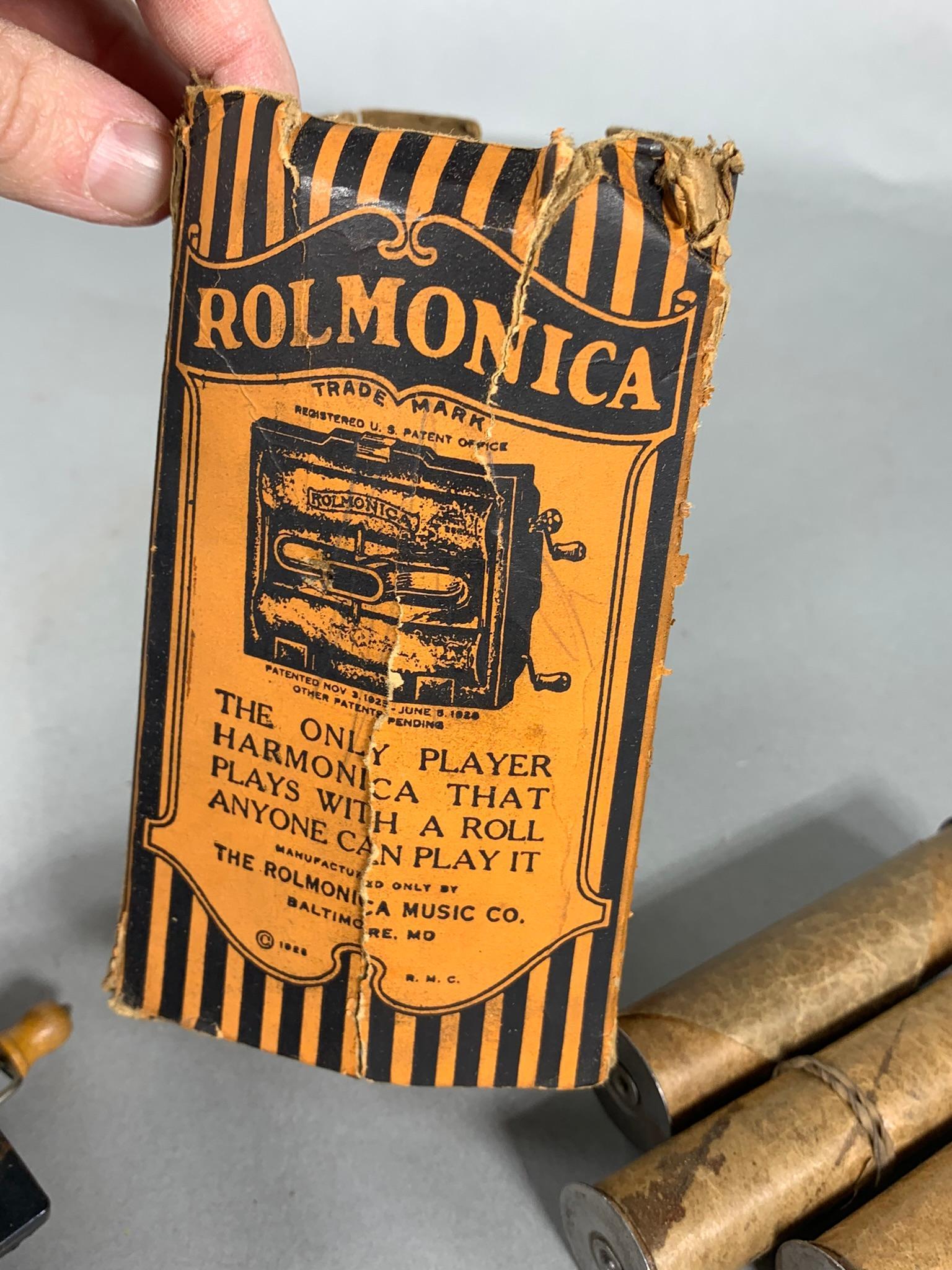 ROLMONICA Harmonica Bakelite Musical Instrument Box with & Rolls