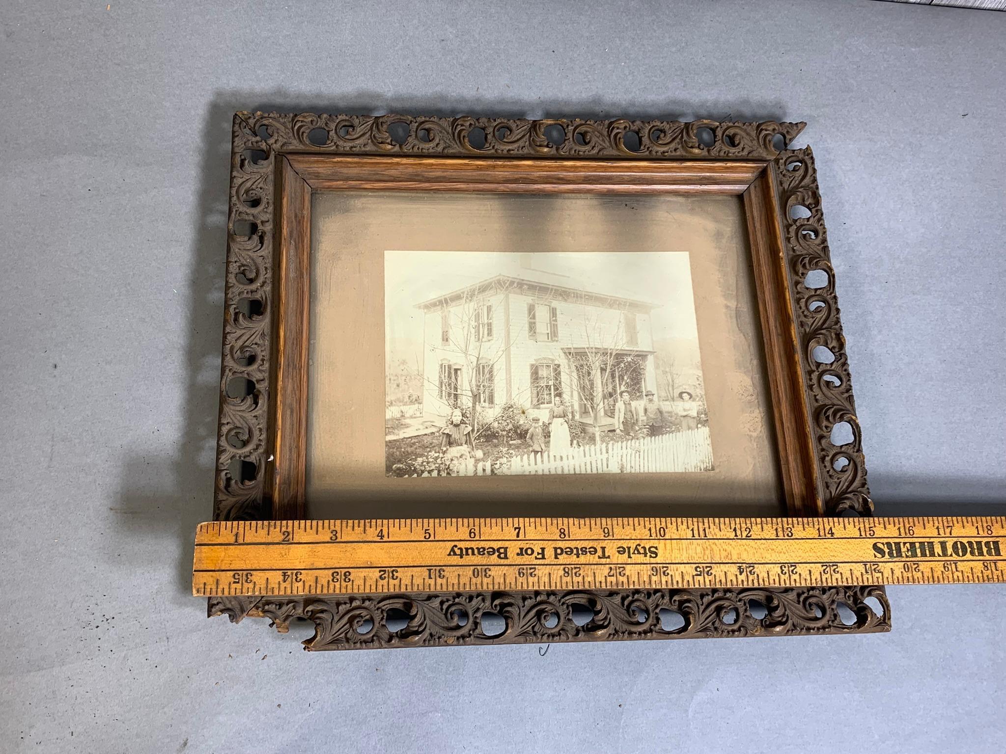 Group of Vintage Photographs, Vintage Birth Certificate and Framed Art