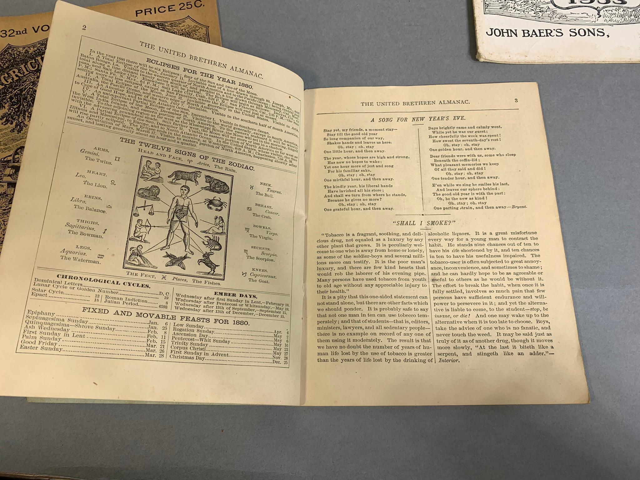 Early Antique Agricultural Almanacs From Lancaster, PA