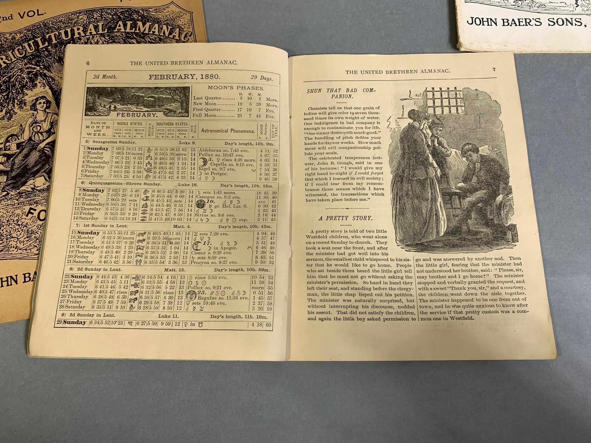 Early Antique Agricultural Almanacs From Lancaster, PA