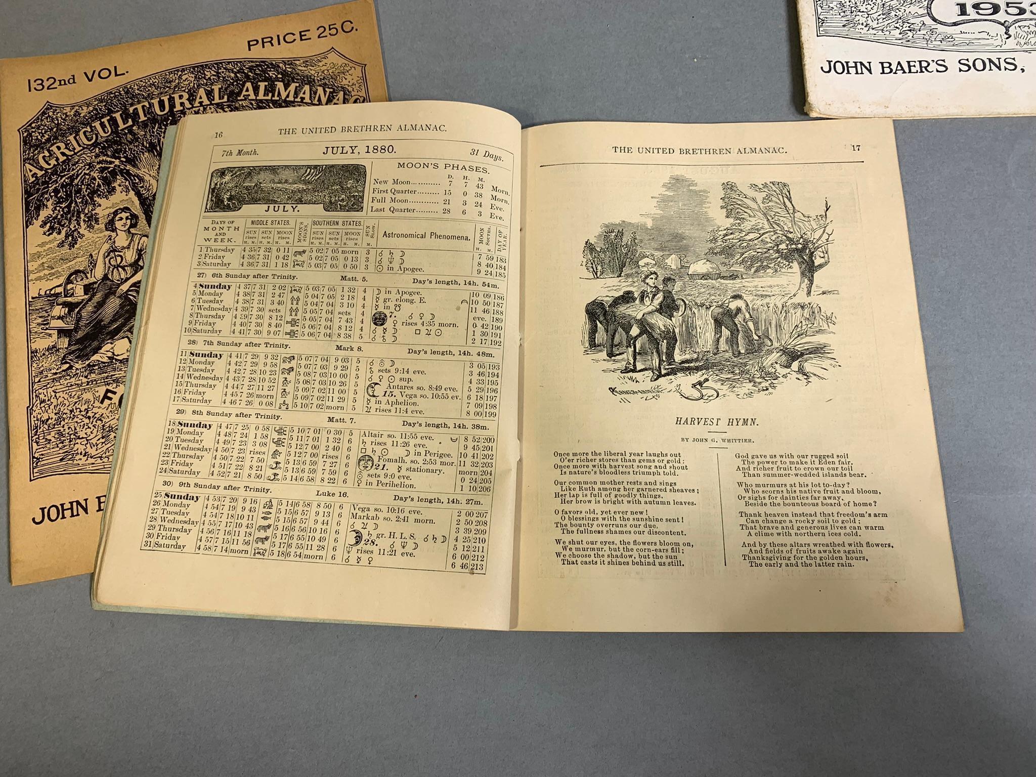 Early Antique Agricultural Almanacs From Lancaster, PA