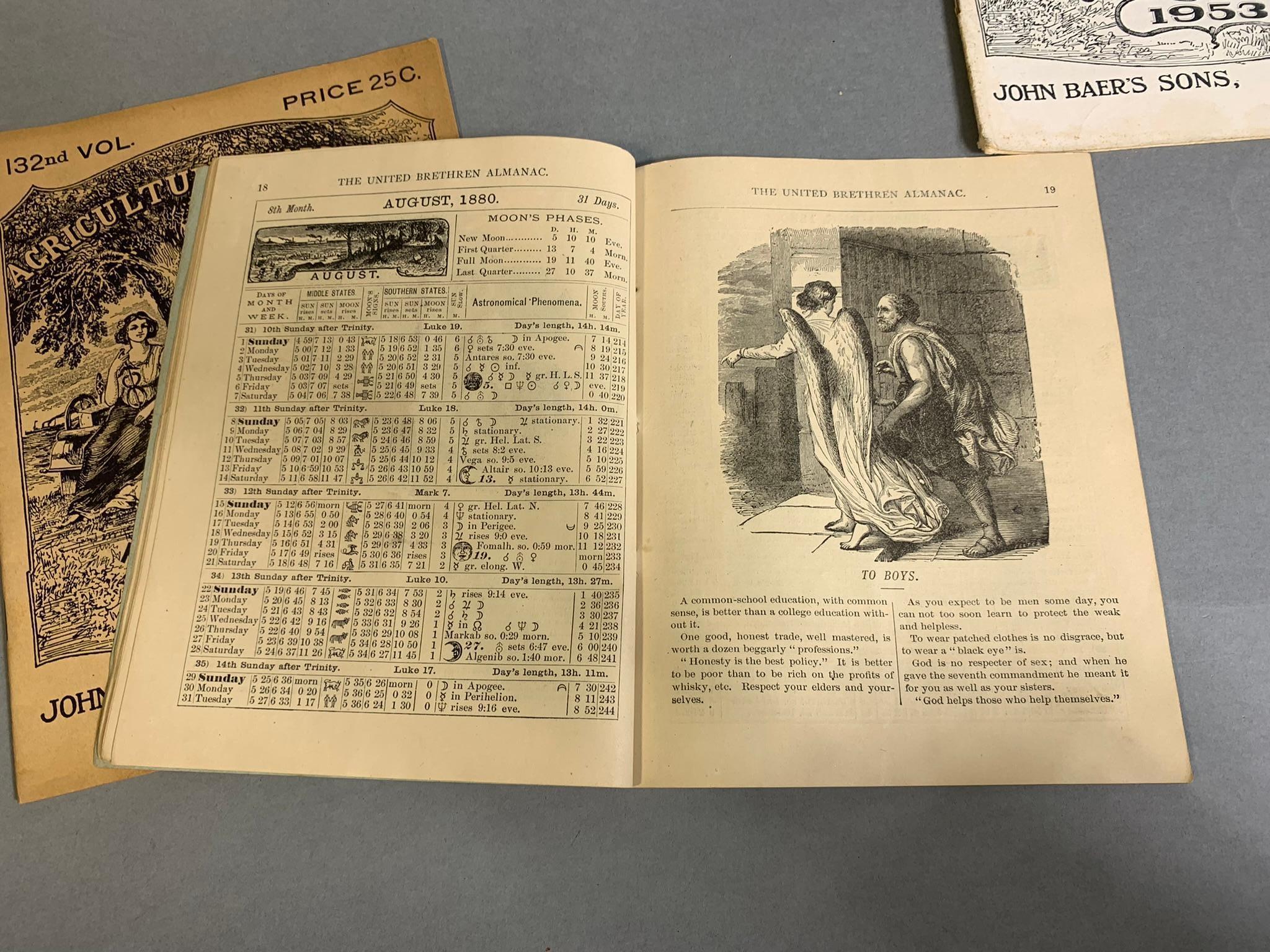 Early Antique Agricultural Almanacs From Lancaster, PA