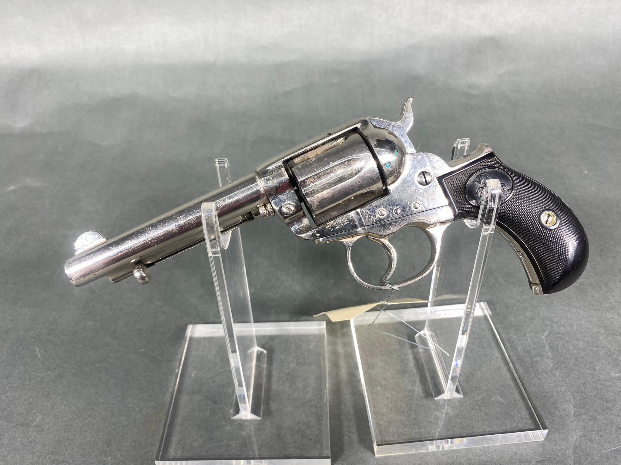 Colt Lightning Revolver Pistol 38 Cal Nickel Plate