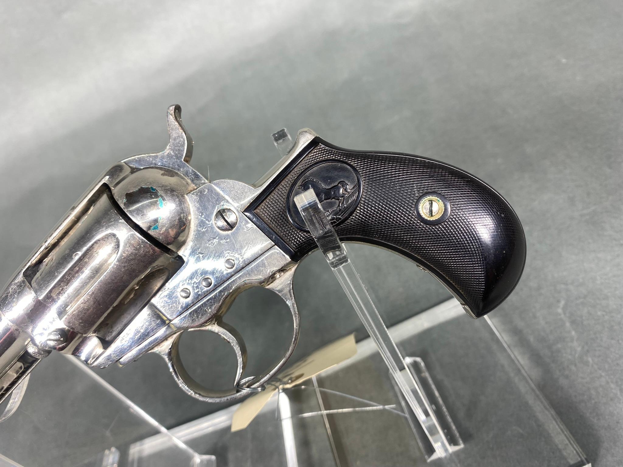 Colt Lightning Revolver Pistol 38 Cal Nickel Plate