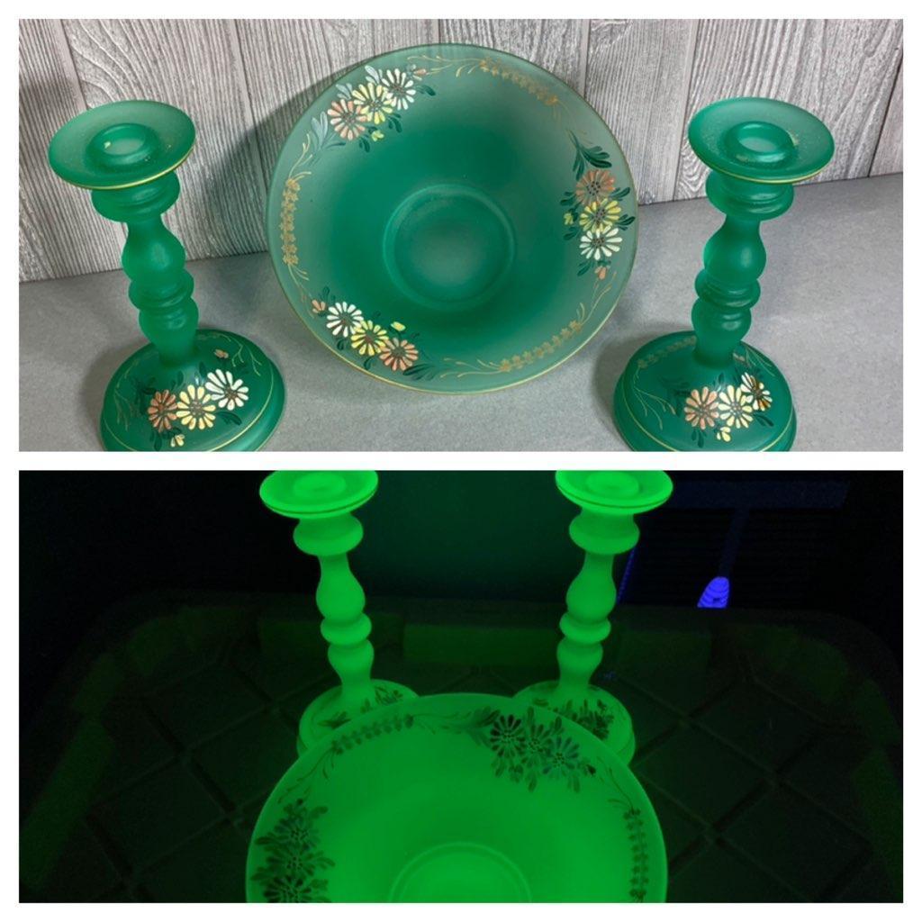 3 Pieces of Uranium Glass