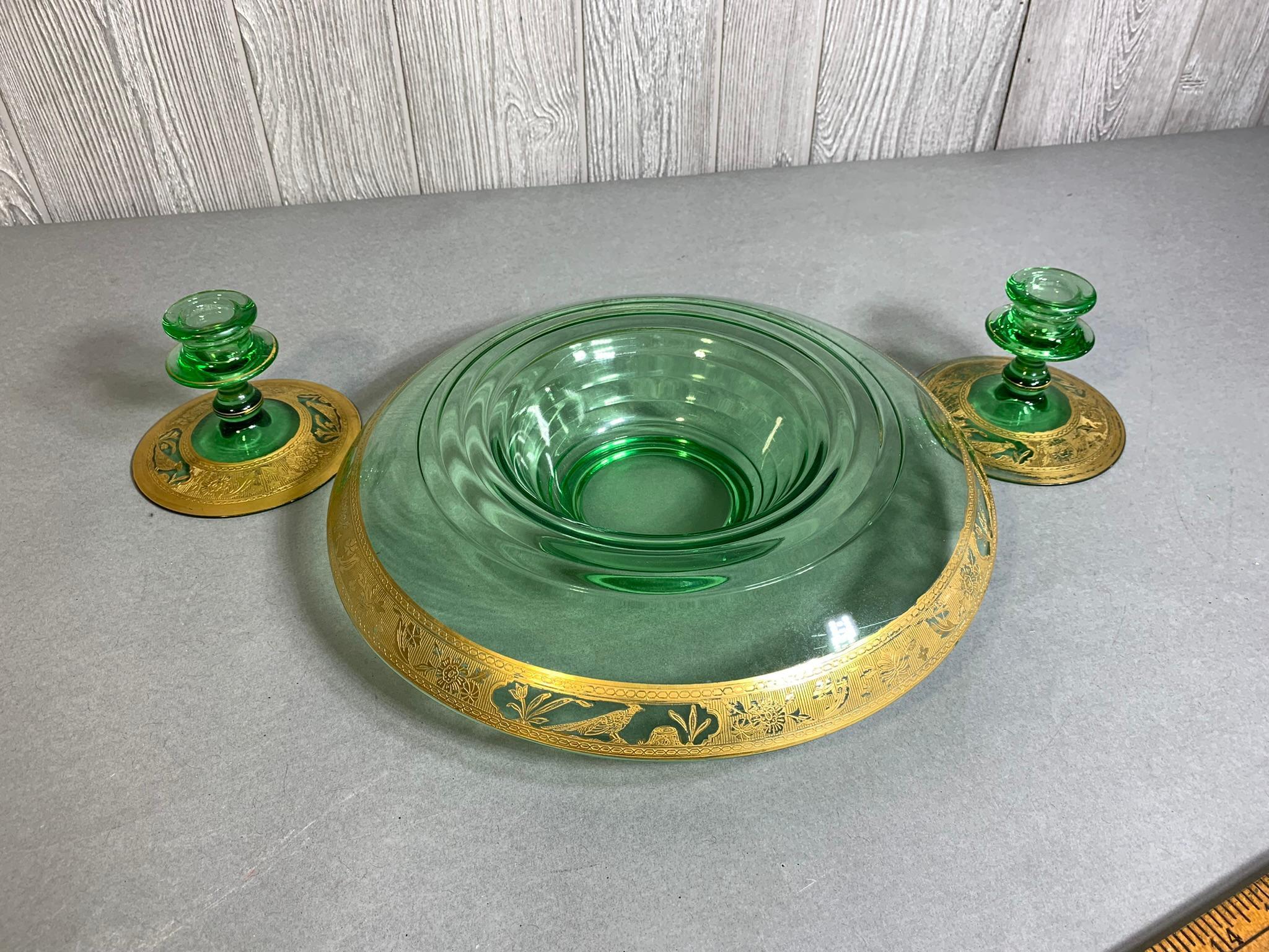 Candle Holders and Dish