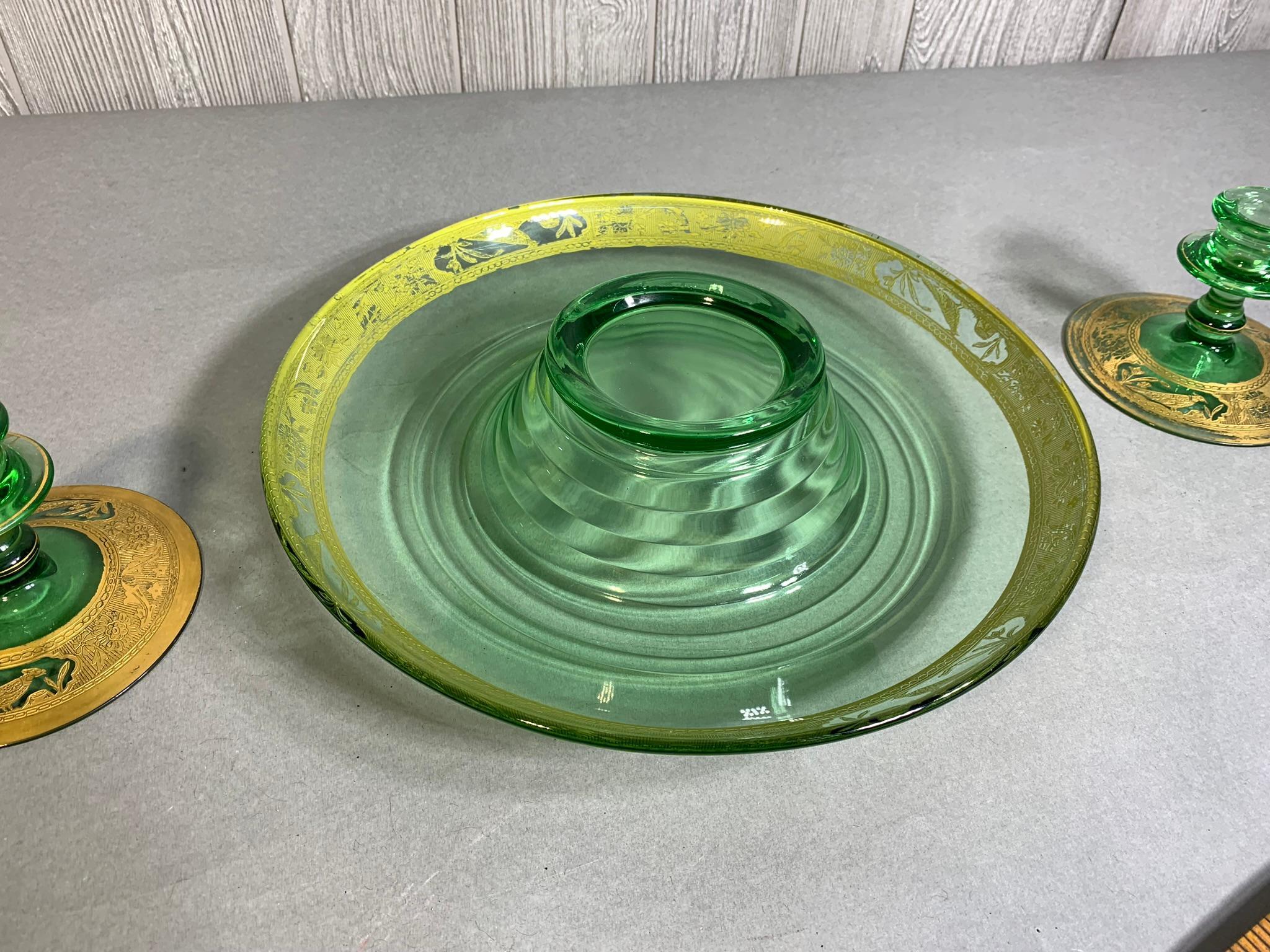 Candle Holders and Dish