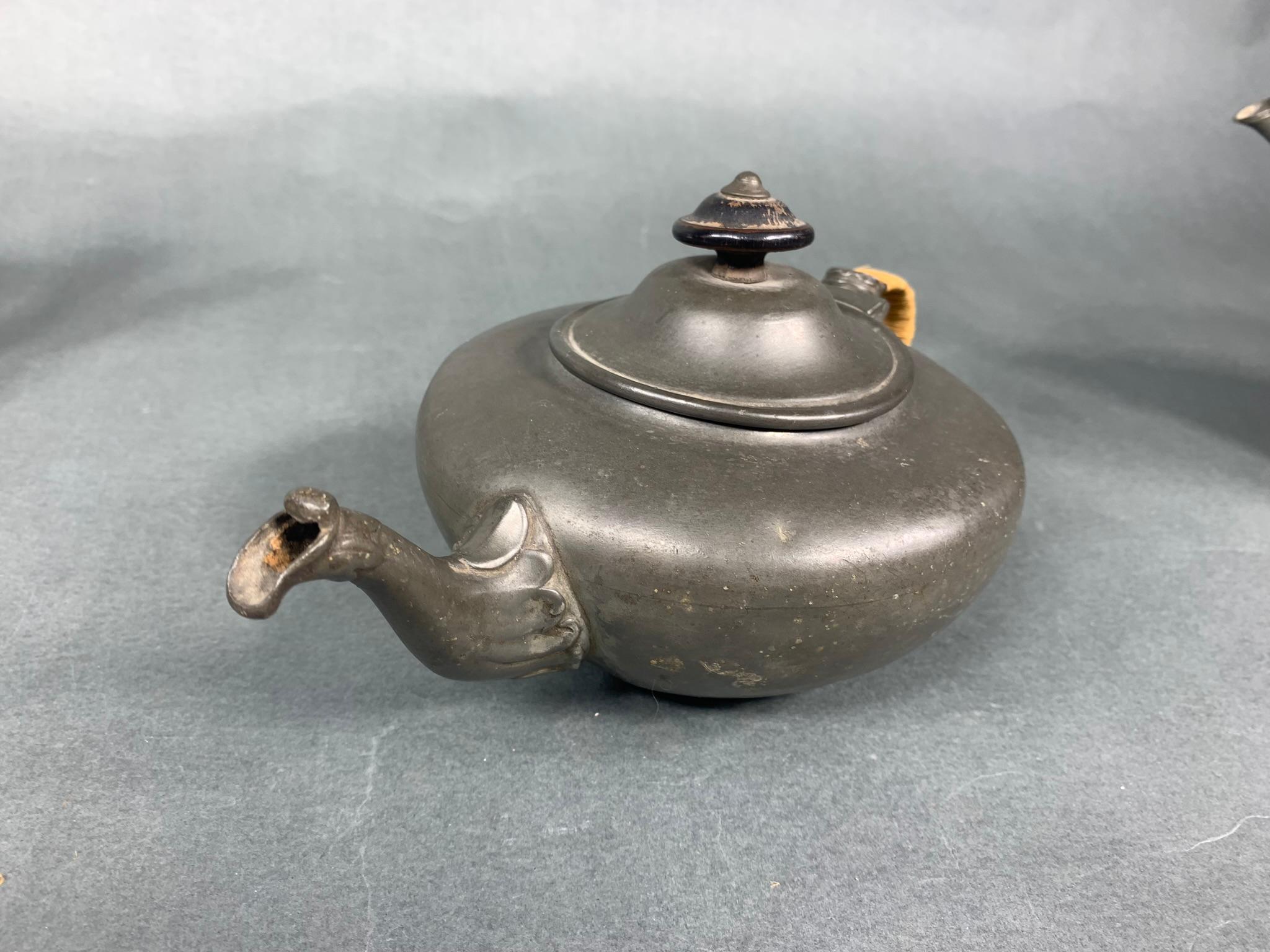 Group of Antique Pewter Tea Pots