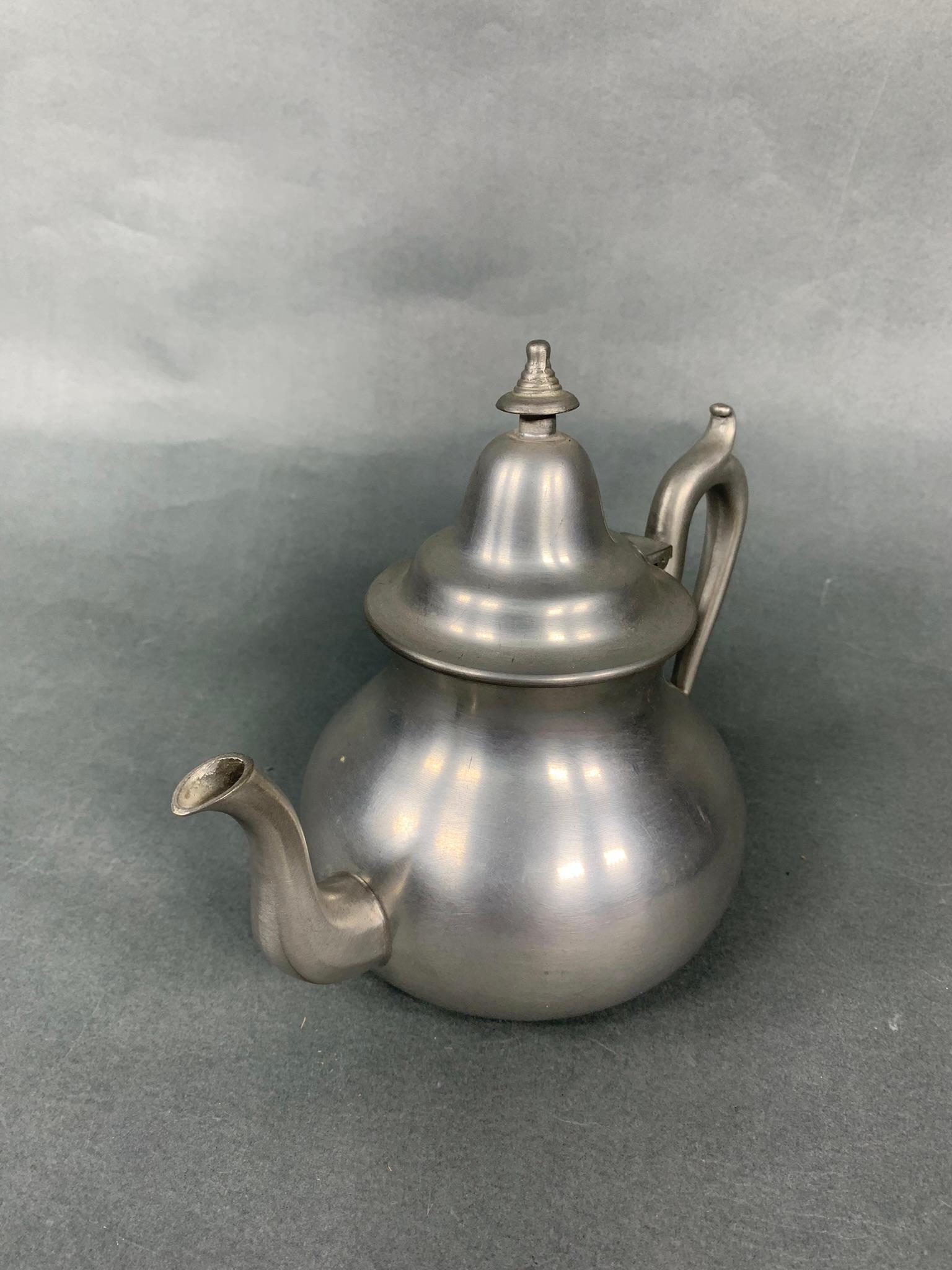 Group of Antique Pewter Tea Pots