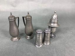 Group of Antique Pewter Salt & Pepper Shakers