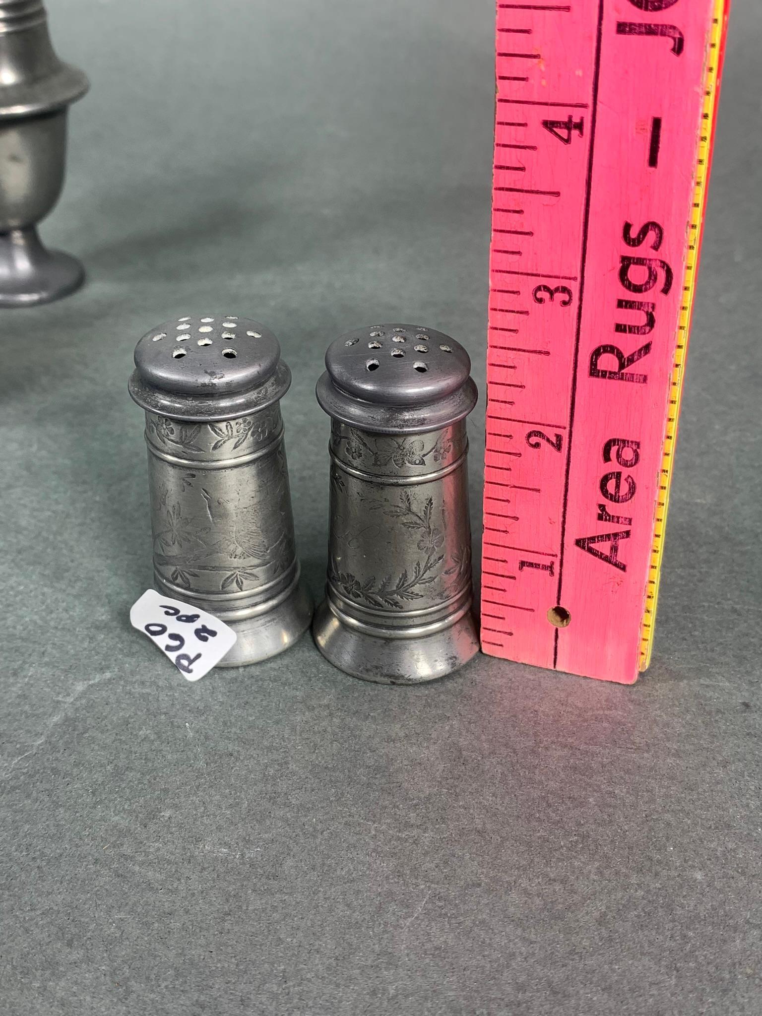 Group of Antique Pewter Salt & Pepper Shakers