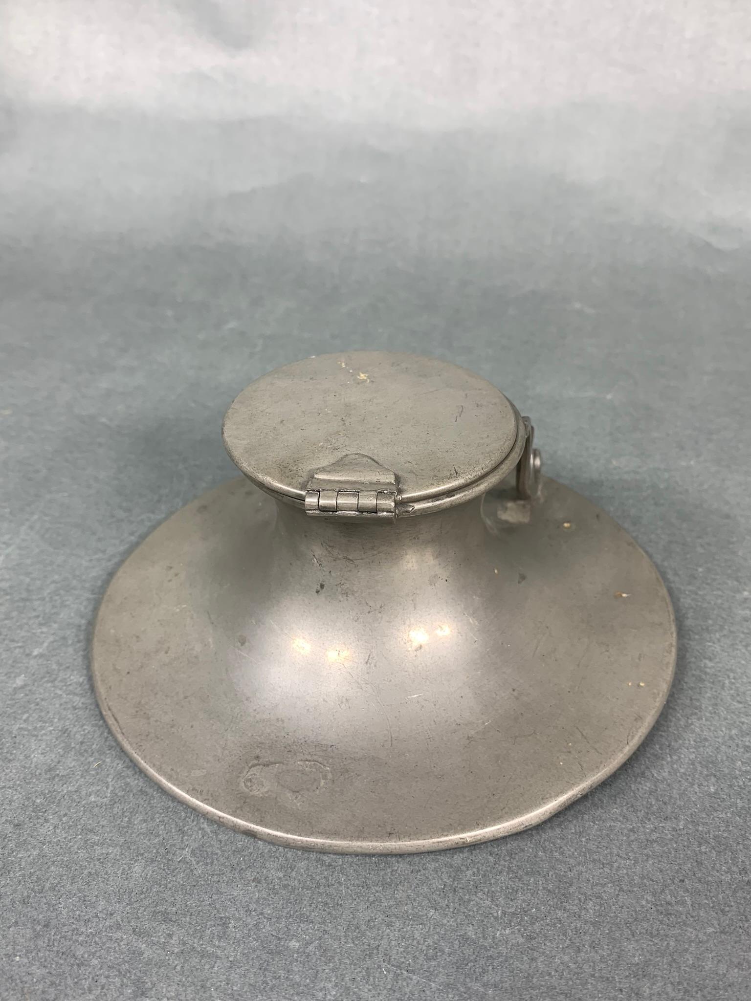 Antique Pewter Inkwell