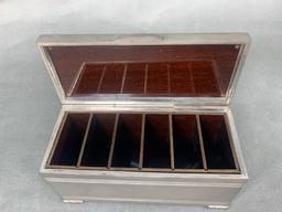 Antique Jennings Bros Windsor Pewter Hinged Lid Box with Bakelite Interior