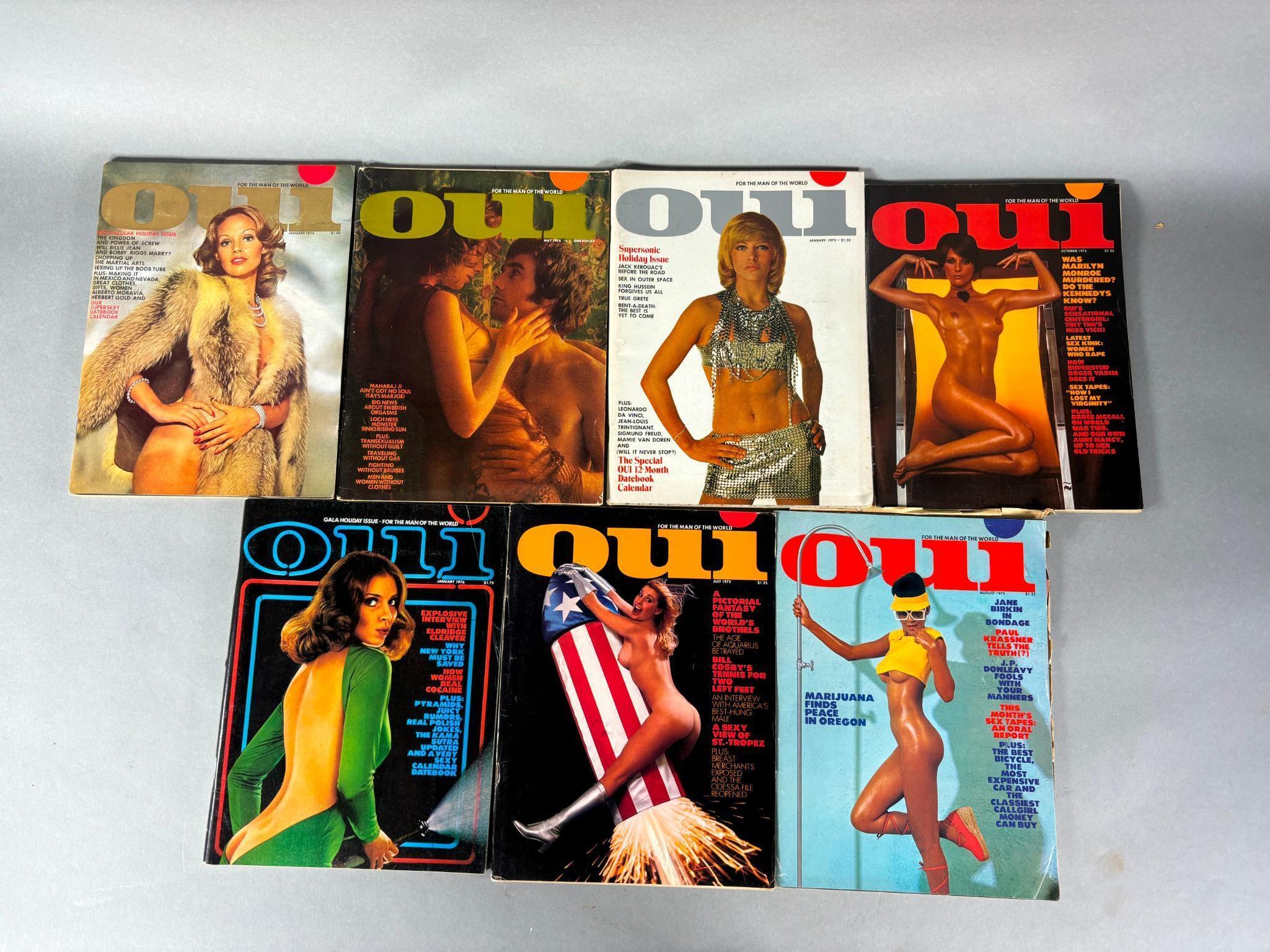 7 Vintage 1973-1976 Oui Adult Magazines