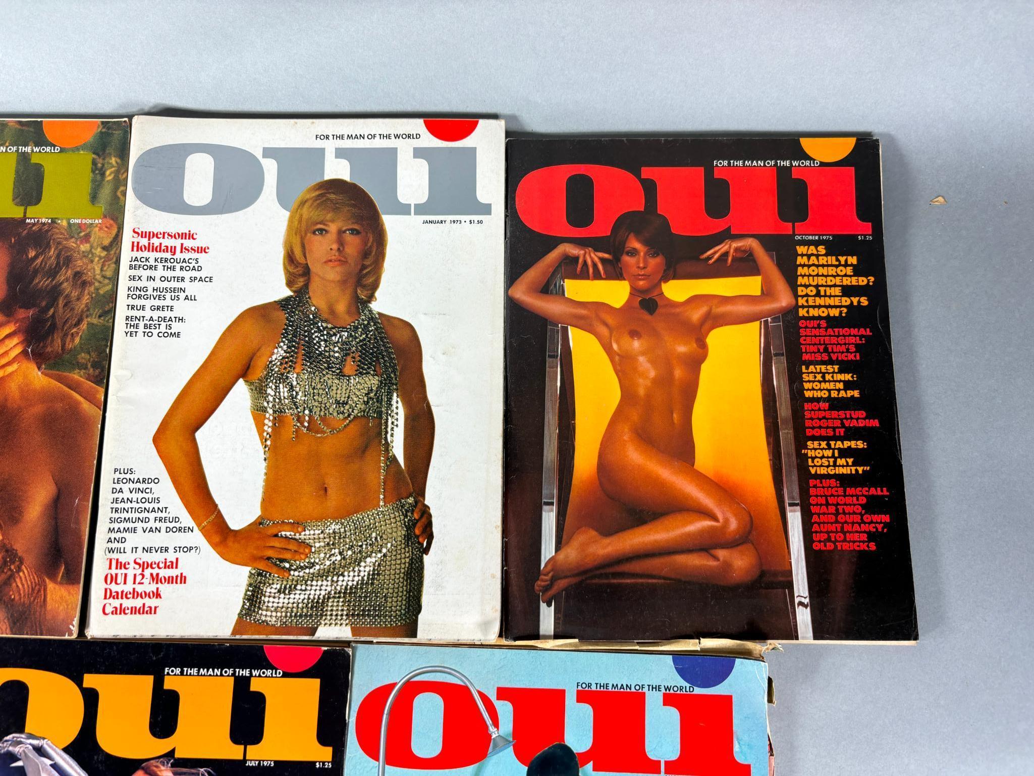 7 Vintage 1973-1976 Oui Adult Magazines