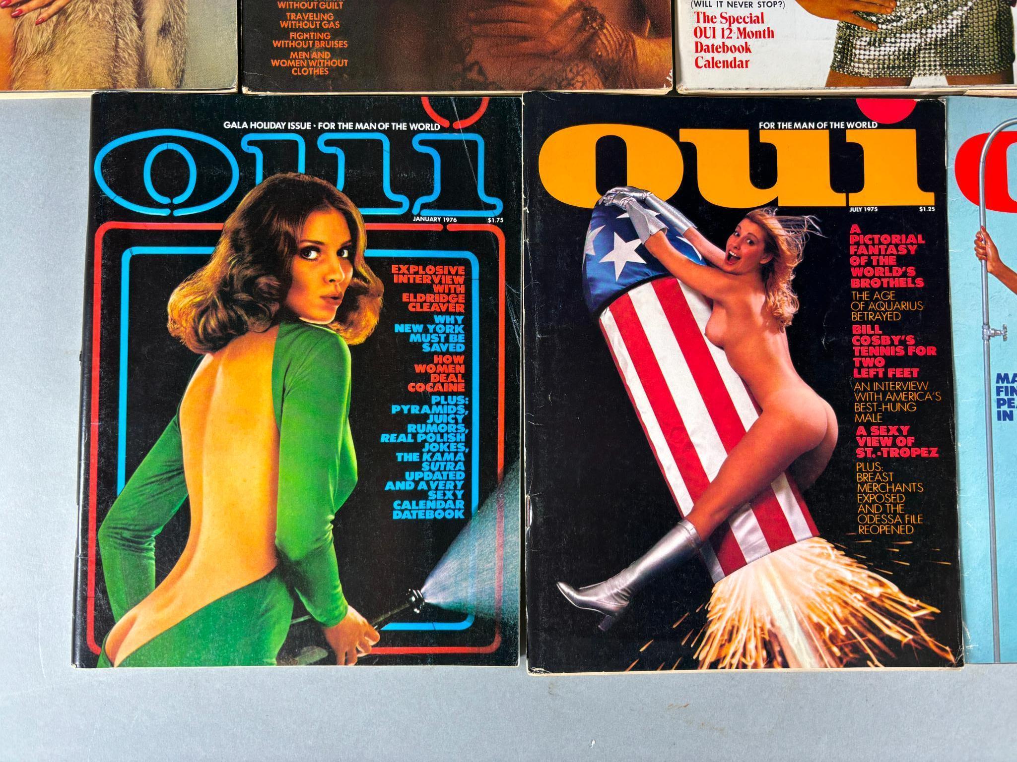 7 Vintage 1973-1976 Oui Adult Magazines