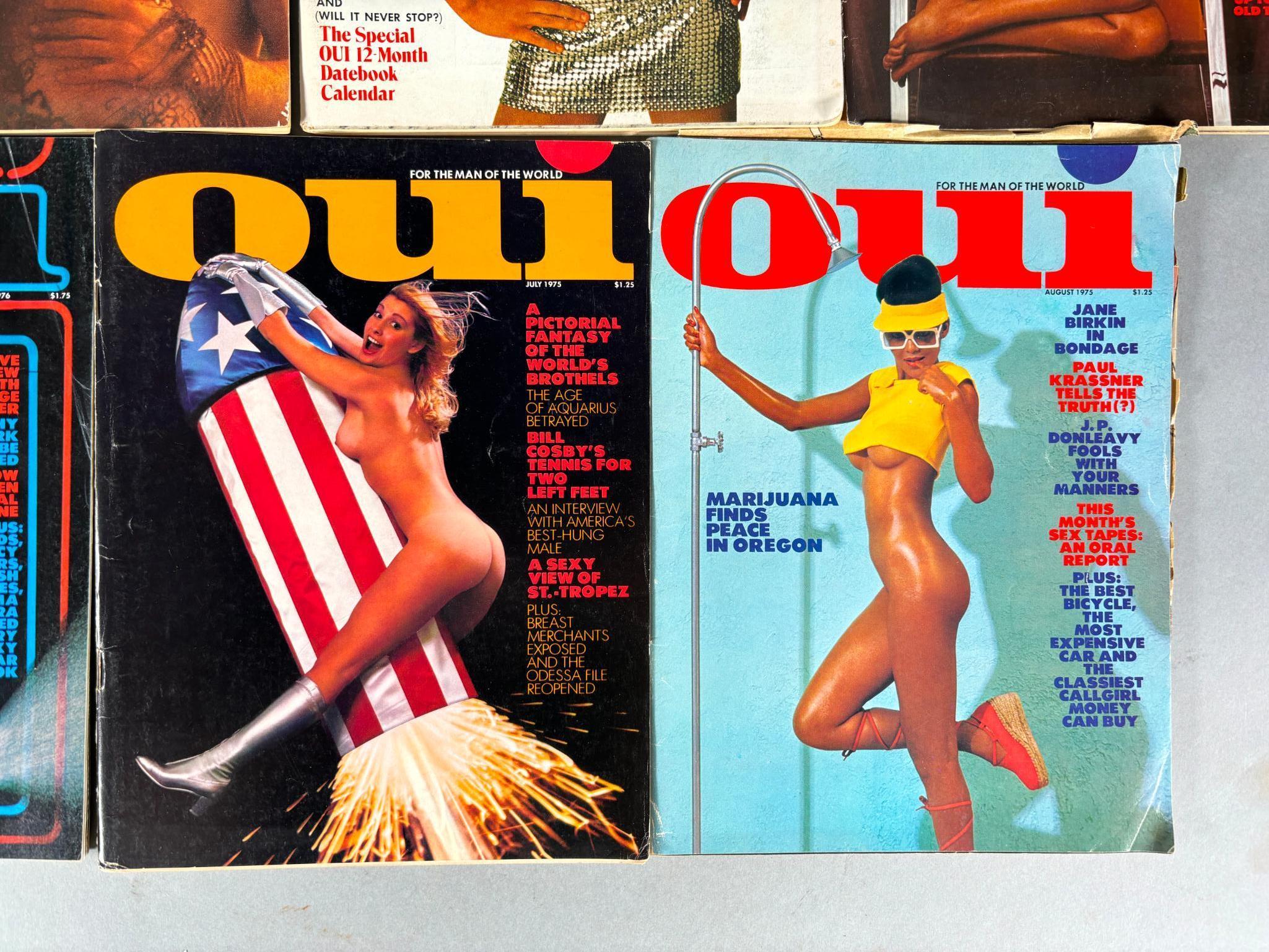 7 Vintage 1973-1976 Oui Adult Magazines