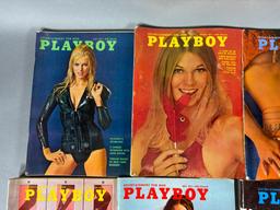 8 Vintage 1971 Playboy Magazines