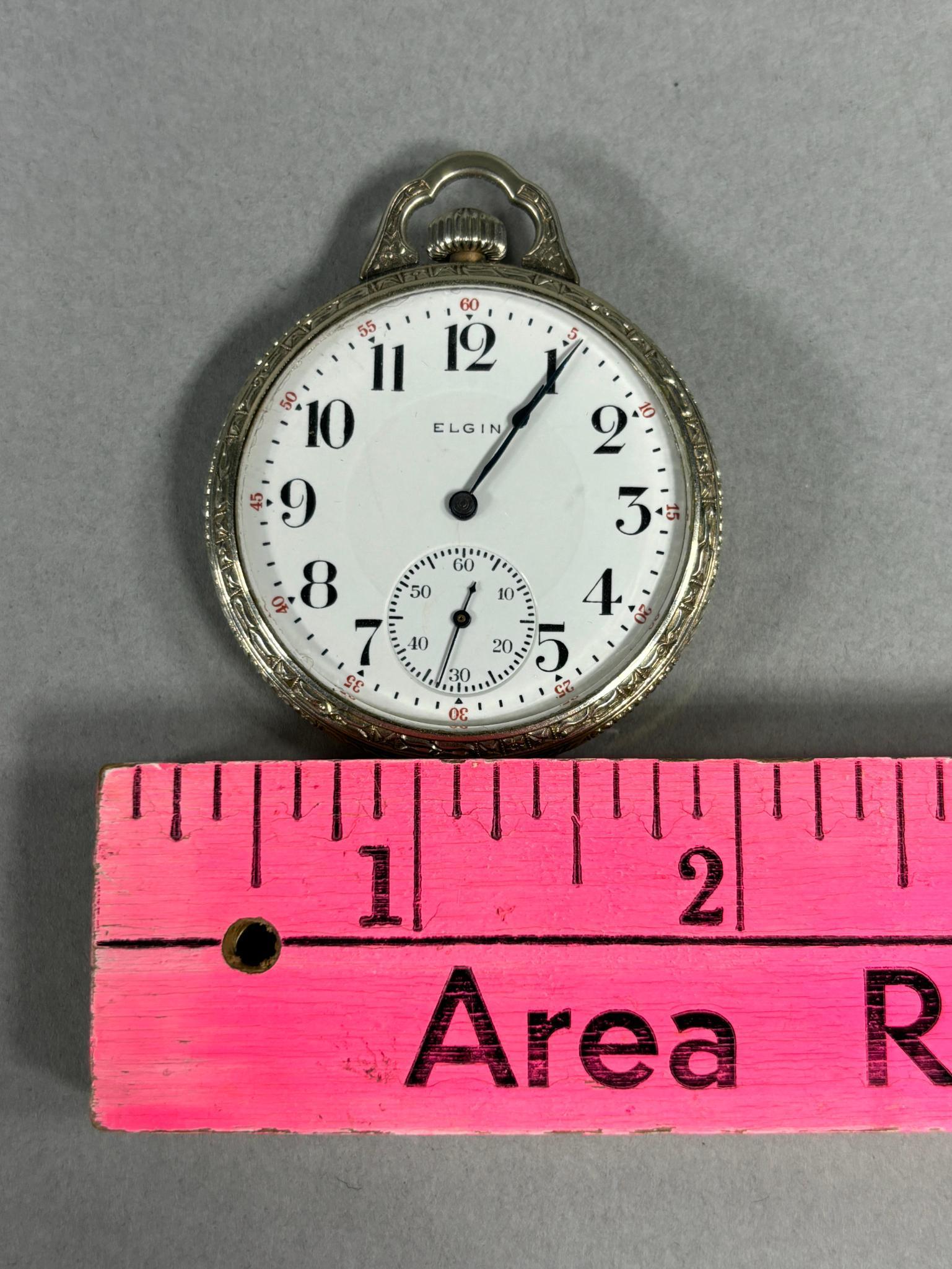 Antique Pocket Watch Elgin 12 size 17 Jewel Transit