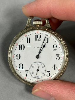 Antique Pocket Watch Elgin 12 size 17 Jewel Transit