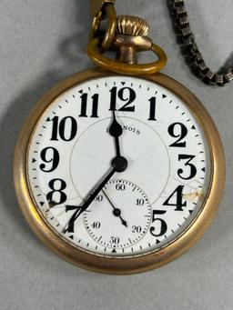 Antique Illinois Pocket Watch Bunn Special 21J 16 size Railroad