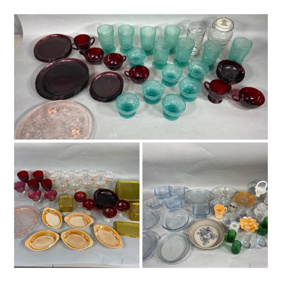 Lot of Glassware including Plates, Bowls, Cups and More