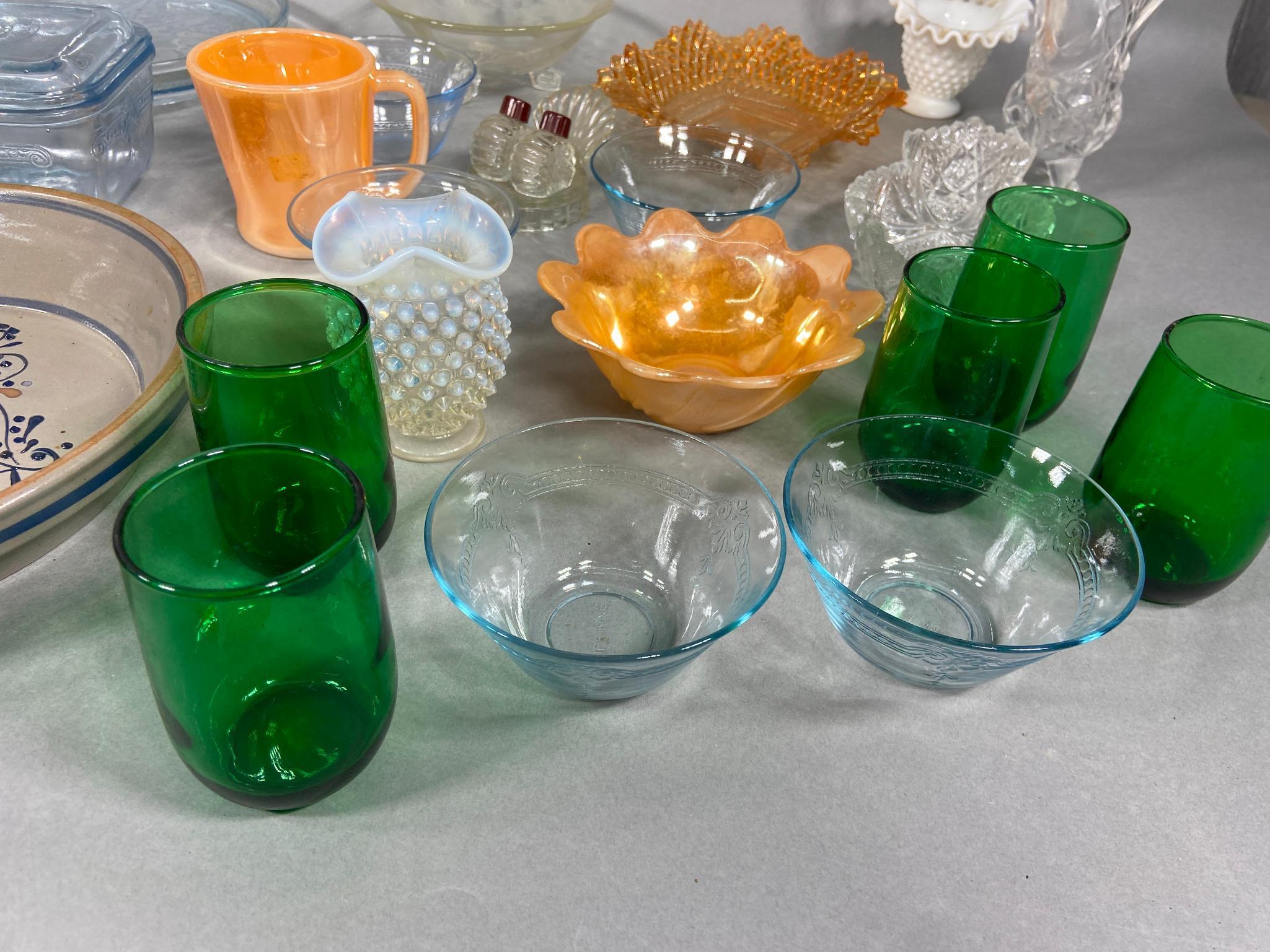 Lot of Glassware including Plates, Bowls, Cups and More