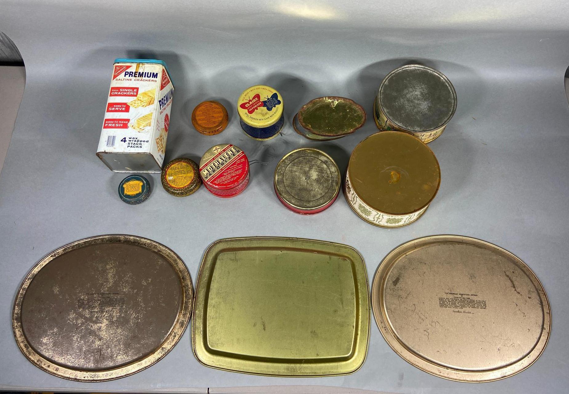 Group Lot of Vintage Advertising Tins, Trays