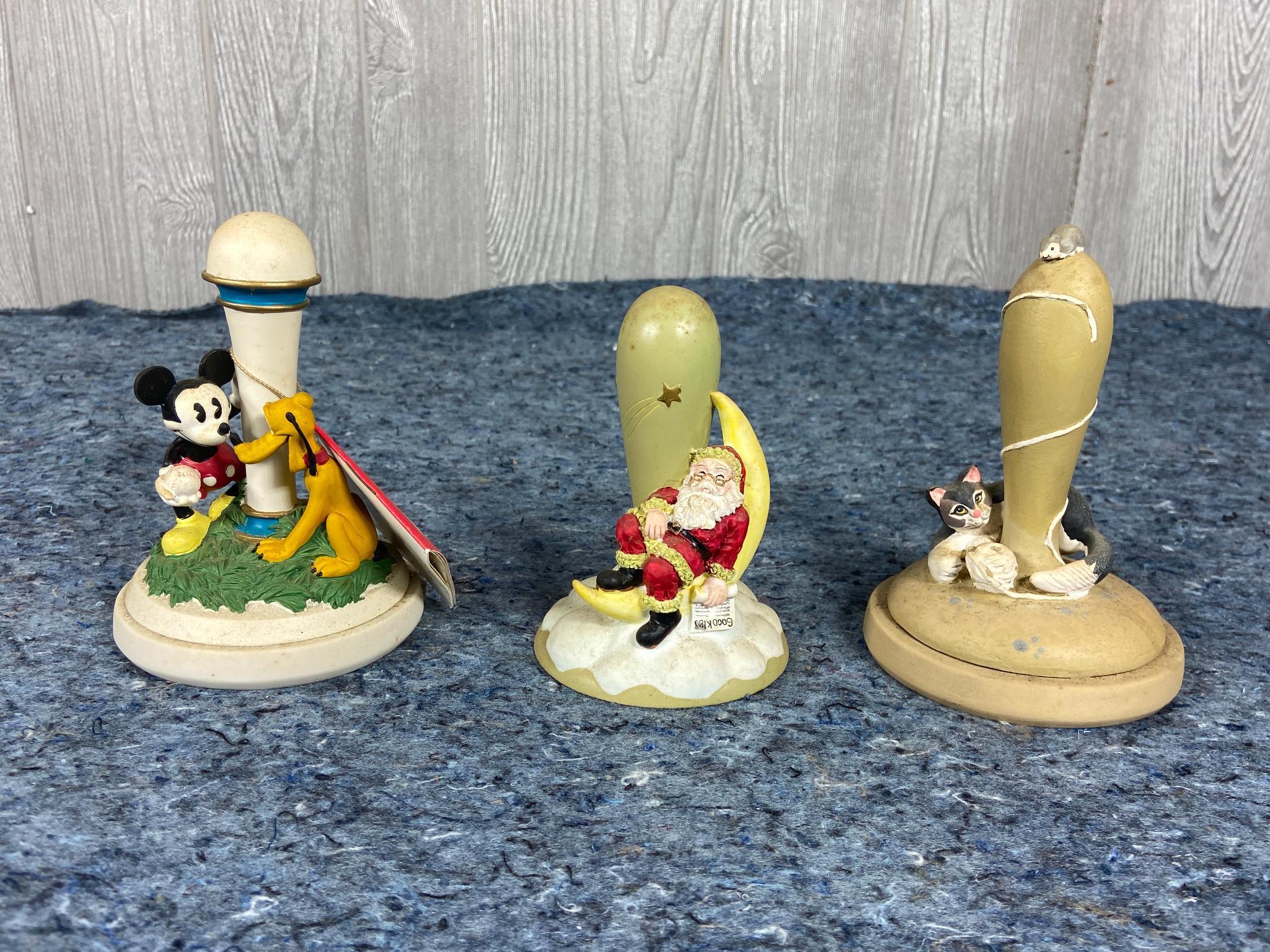 7 Vintage Cookie Molds including Cats, Mickey Mouse & Pluto, Santa, Shooting Star, and More