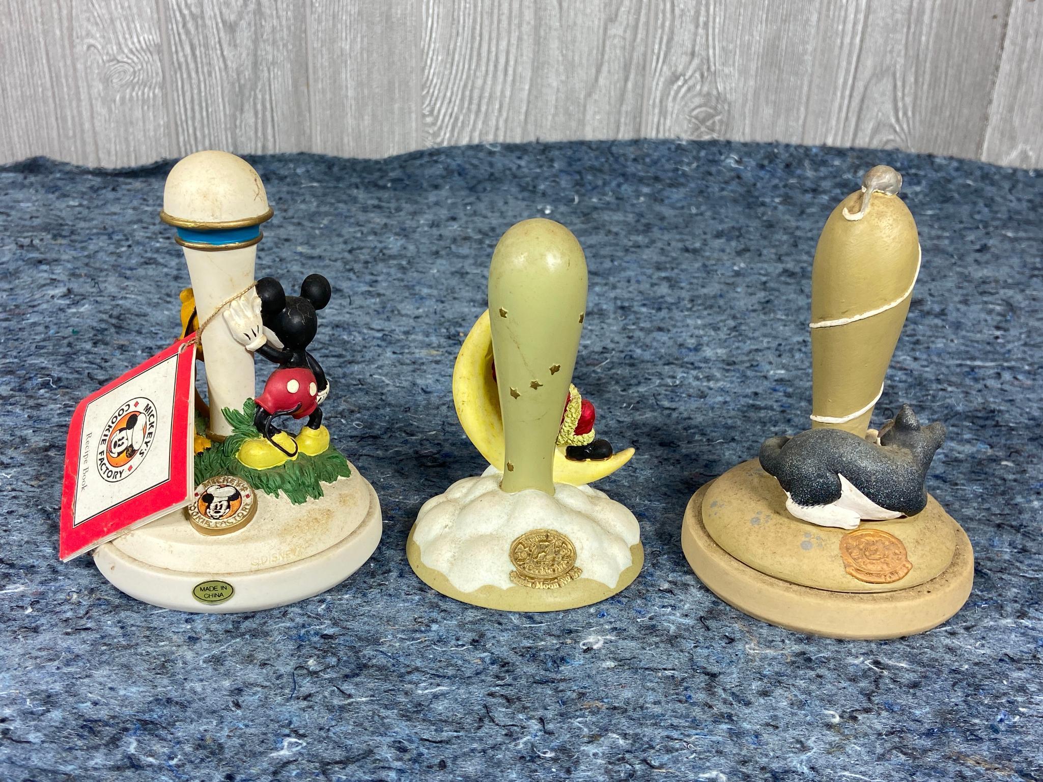 7 Vintage Cookie Molds including Cats, Mickey Mouse & Pluto, Santa, Shooting Star, and More