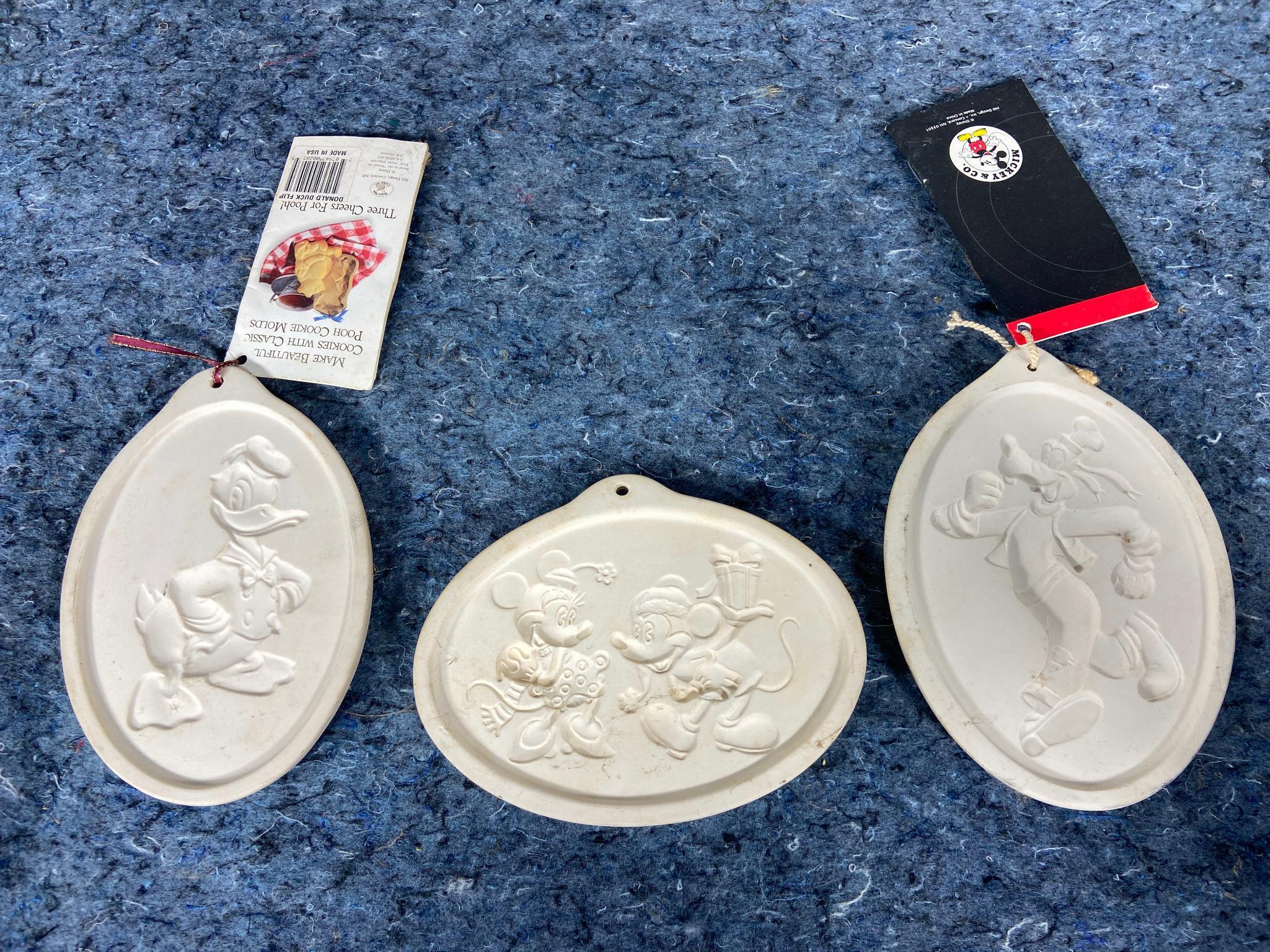 7 Vintage Cookie Molds including Mickey Mouse, Minnie Mouse, Donald Duck, Ohio State, and More