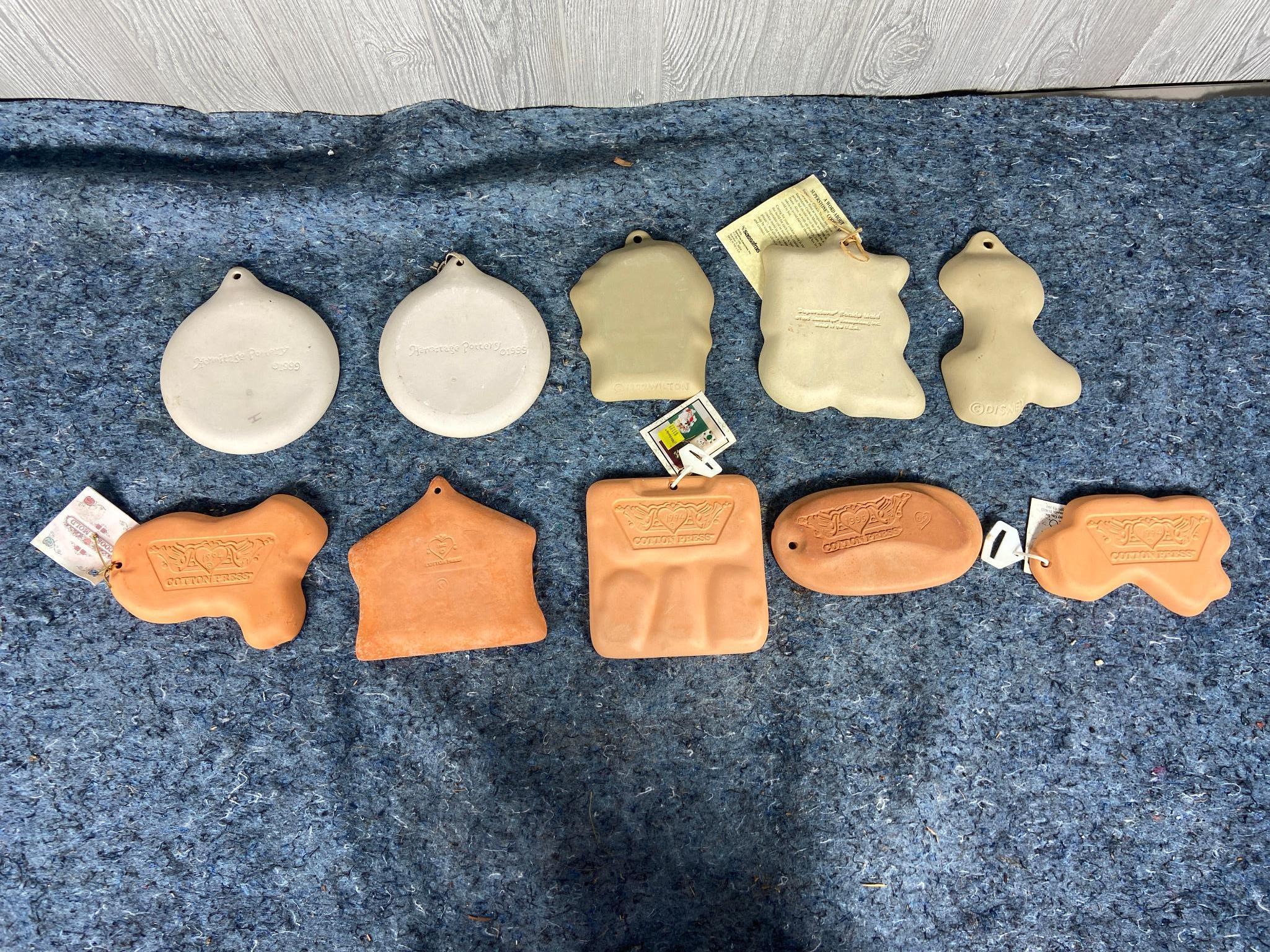 10 Vintage Cookie Molds including, Pumpkin, Dog, Bunny, Christmas, Turkey, and More