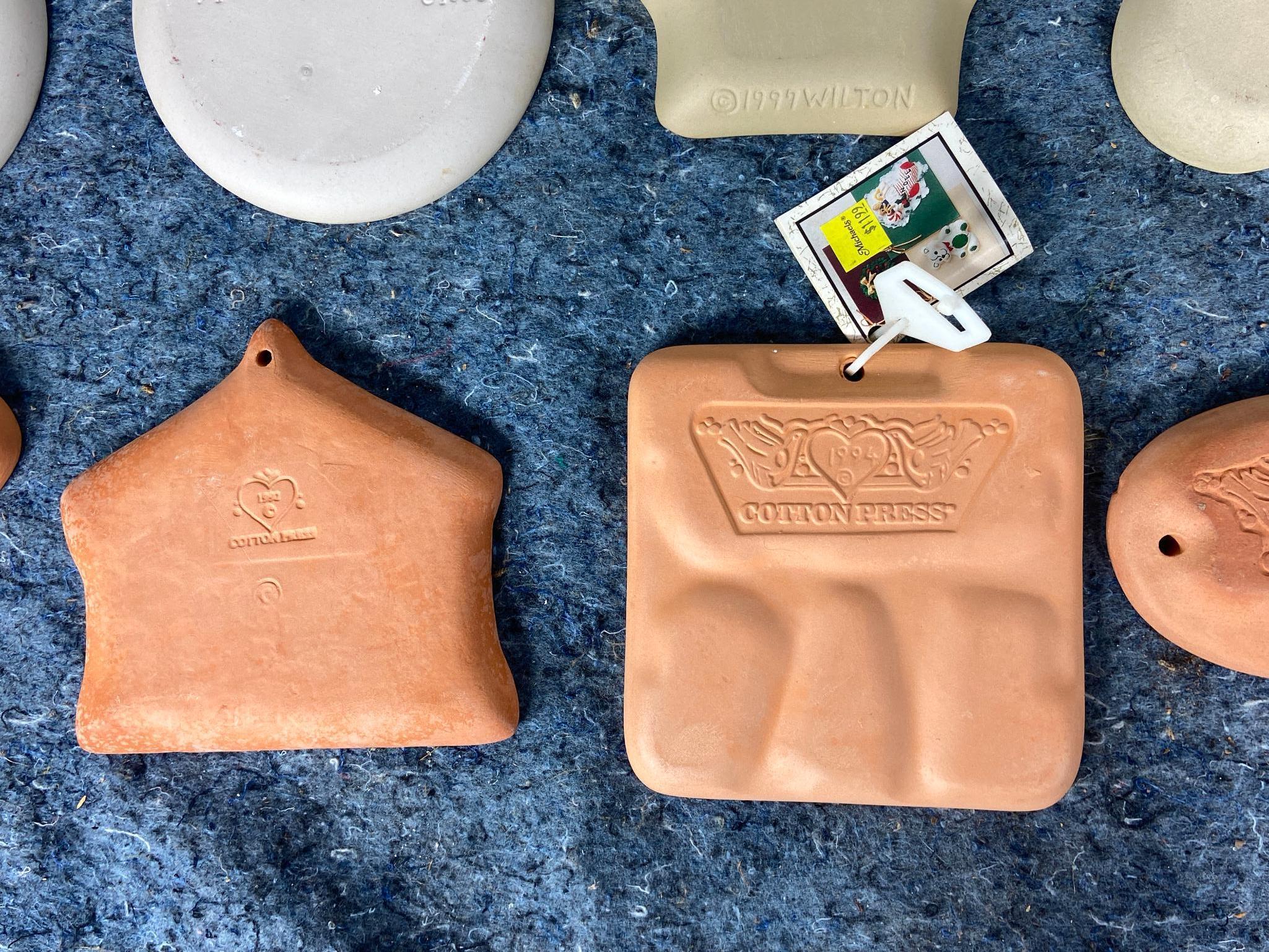 10 Vintage Cookie Molds including, Pumpkin, Dog, Bunny, Christmas, Turkey, and More