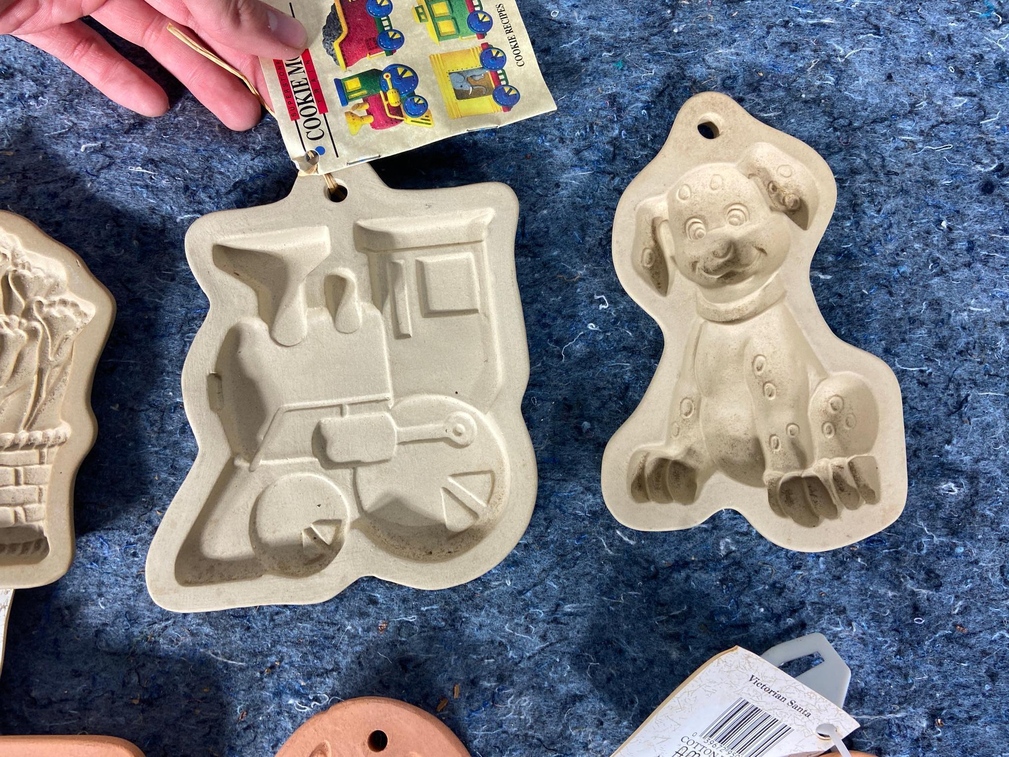 10 Vintage Cookie Molds including, Pumpkin, Dog, Bunny, Christmas, Turkey, and More