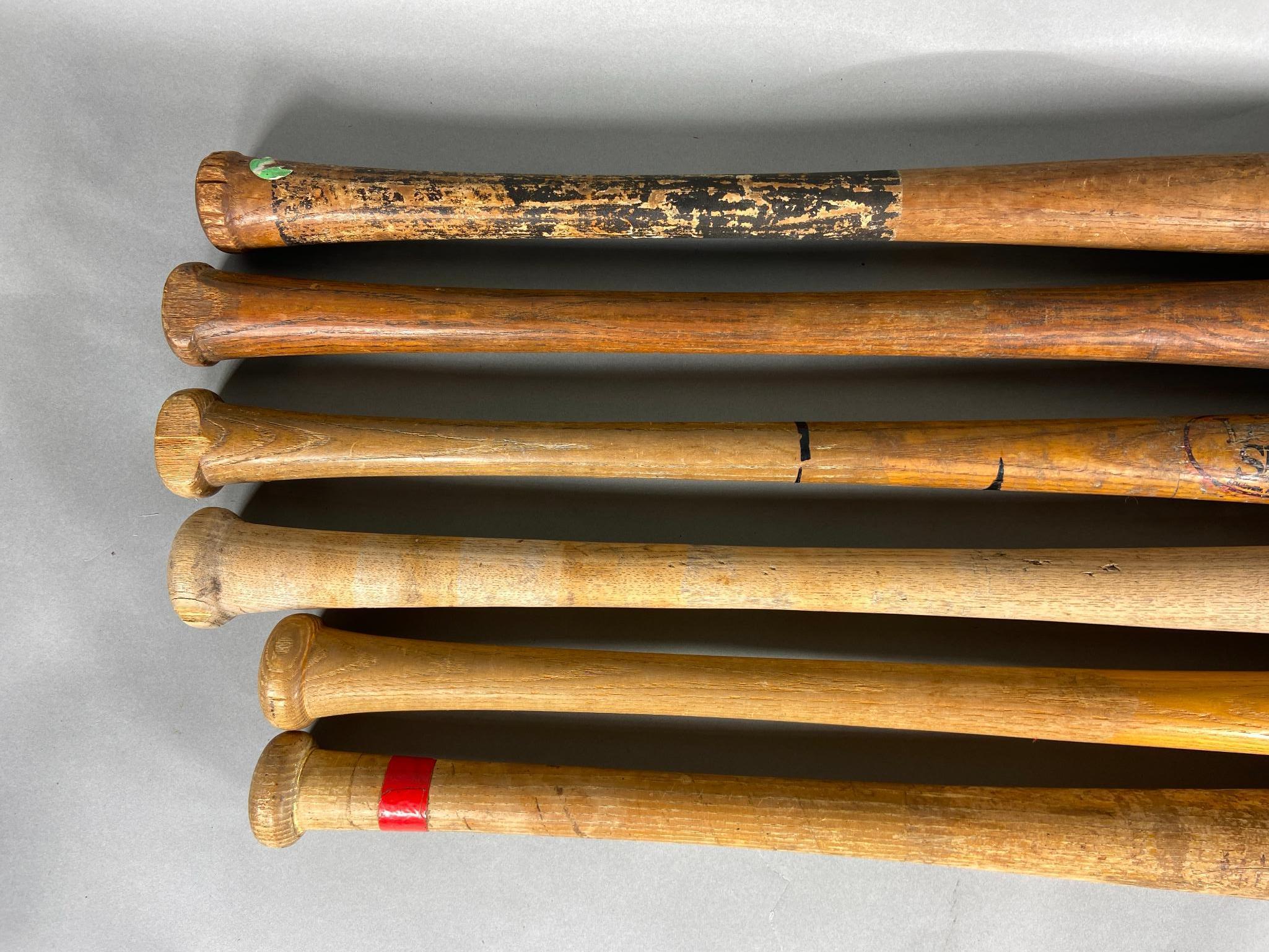 6 Vintage Baseball Bats including Louisville Slugger and More