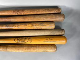 6 Vintage Baseball Bats including Louisville Slugger and More