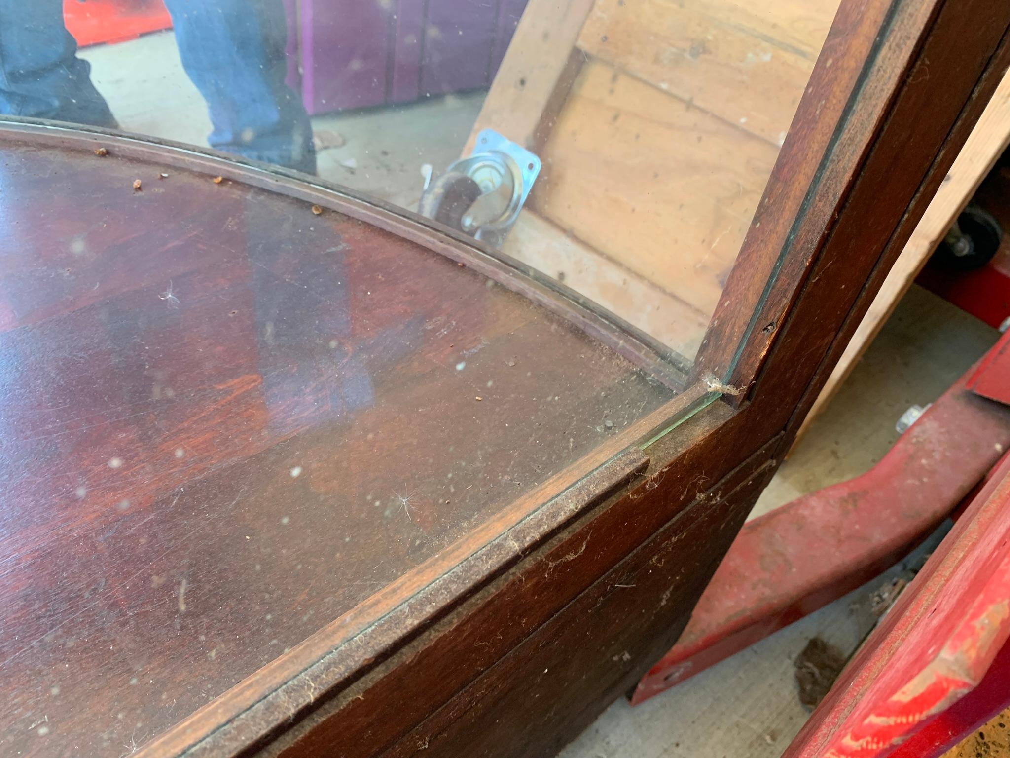 Antique Curved Glass Display Cabinet