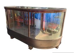 Antique Curved Glass Display Cabinet