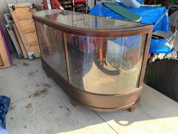 Antique Curved Glass Display Cabinet