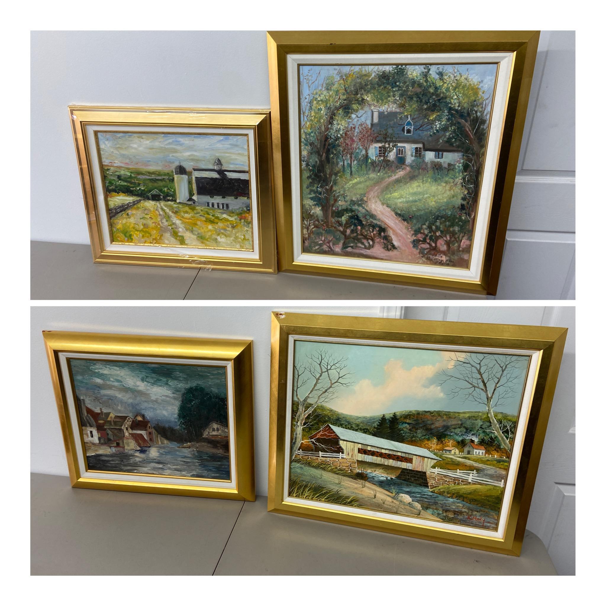 Group of Four Framed Paintings