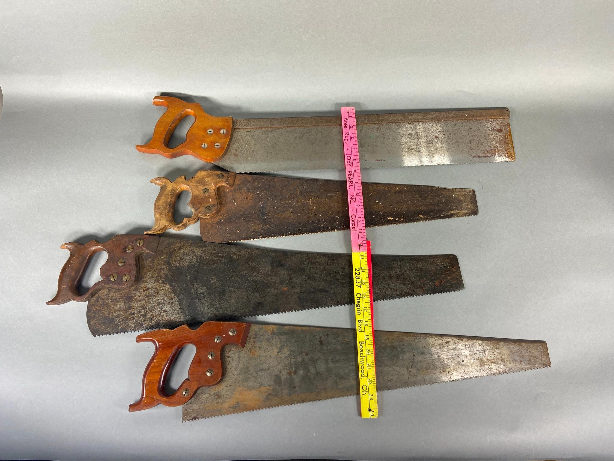 4 Vintage Hand Saws