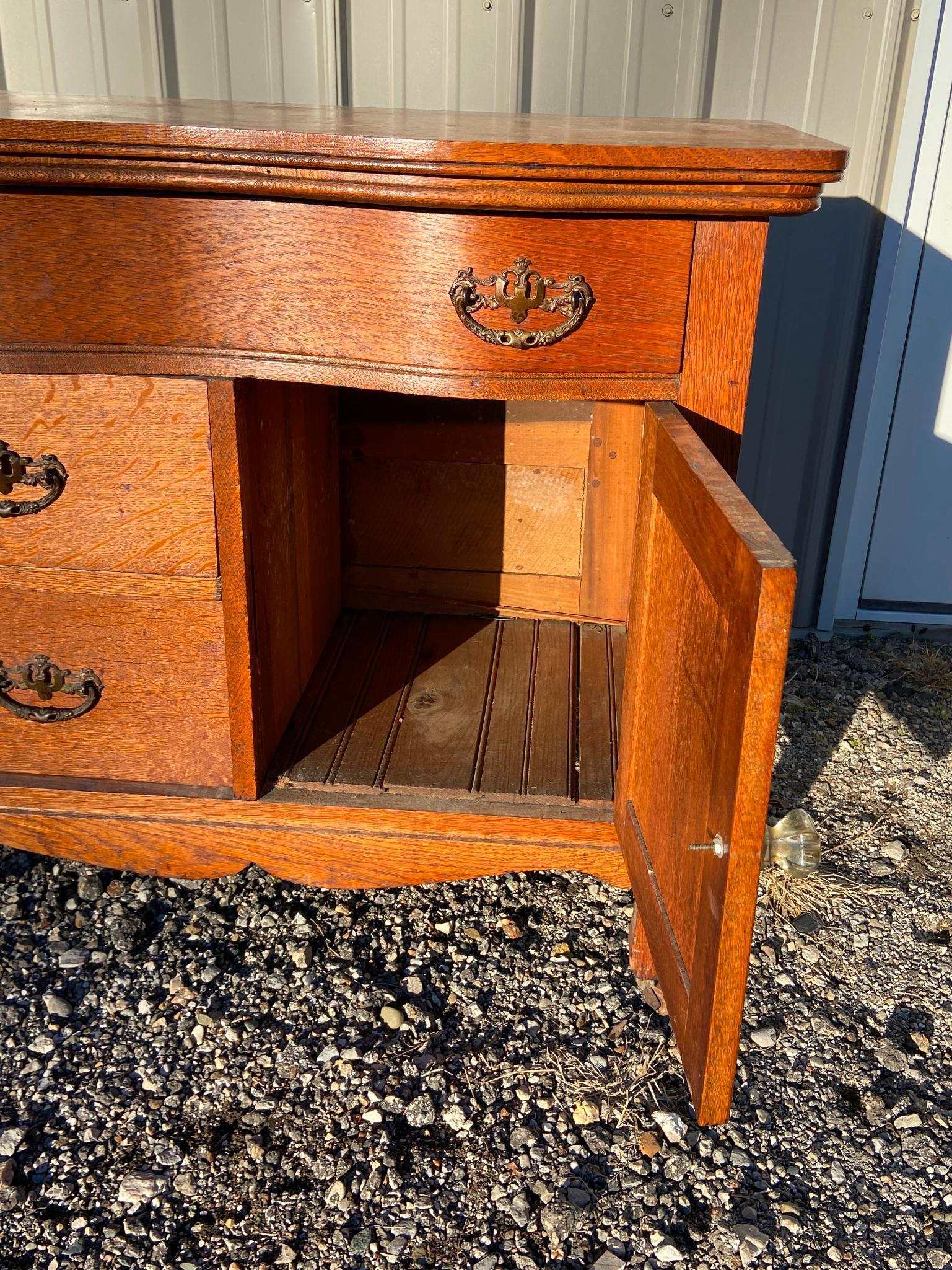 Antique Oak Wash Stand Cabinet c. 1900