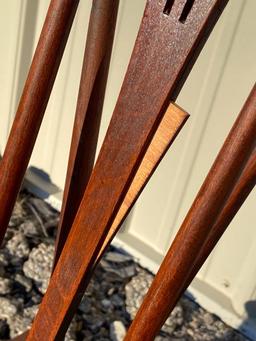 Antique Wooden Rocking Chair Bow Back Braced