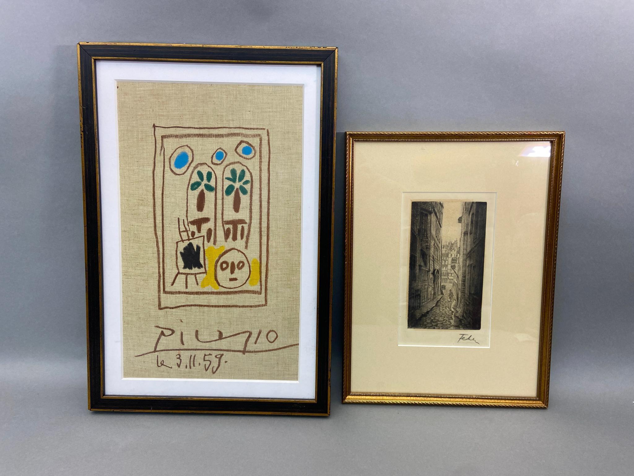 Vintage Picasso Print Plus Signed Etching