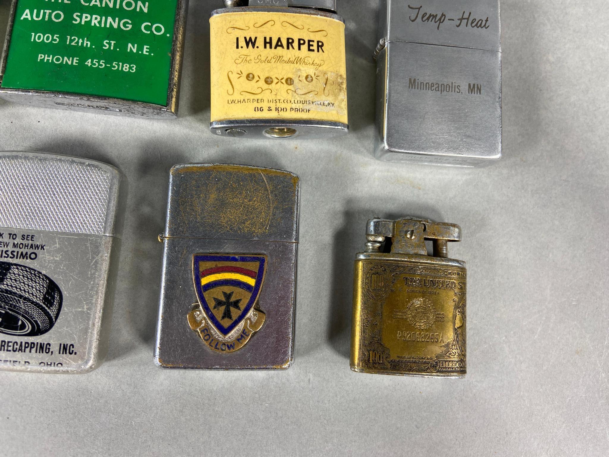 8 Vintage Lighters including Vulcan, Park and More