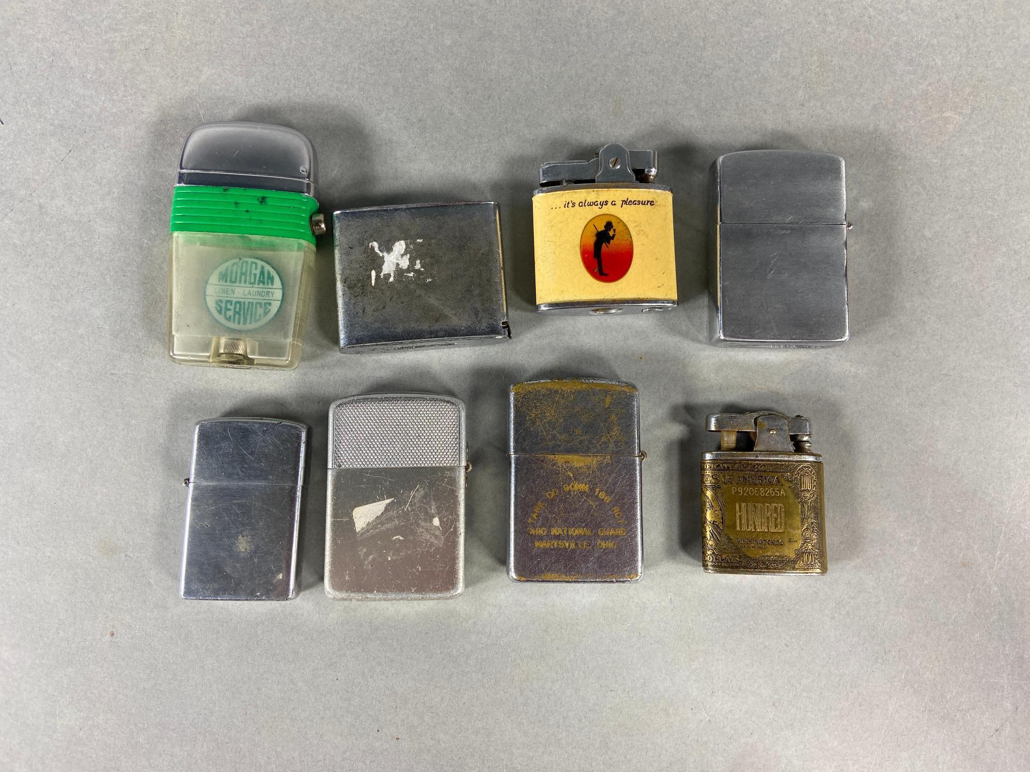 8 Vintage Lighters including Vulcan, Park and More