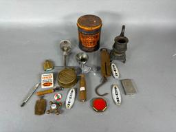 Group Lot of Vintage & Antique Items Advertising, Tools, Kitchen
